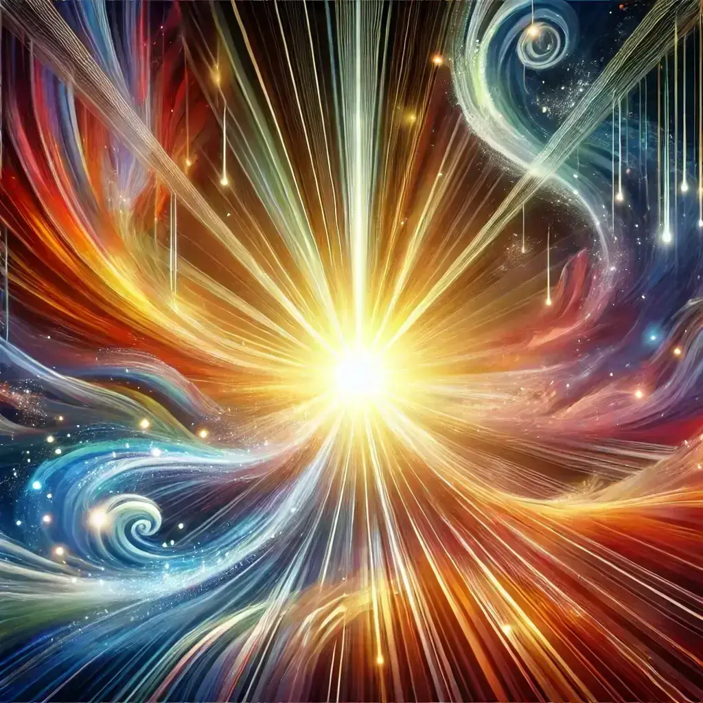 Ein kraftvolles, strahlendes Licht, das Hoffnung und Neuanfang symbolisiert. Das Licht steht im Mittelpunkt und strahlt Energie aus, was für Transformation und persönliche Weiterentwicklung im Coaching-Prozess steht.<br />
